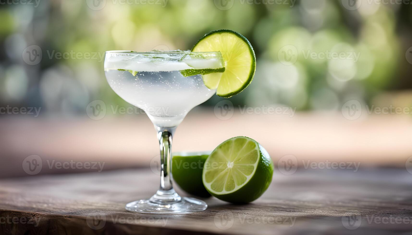 Refreshing Boozy Gin Gimlet Cocktail with a Lime Garnish photo