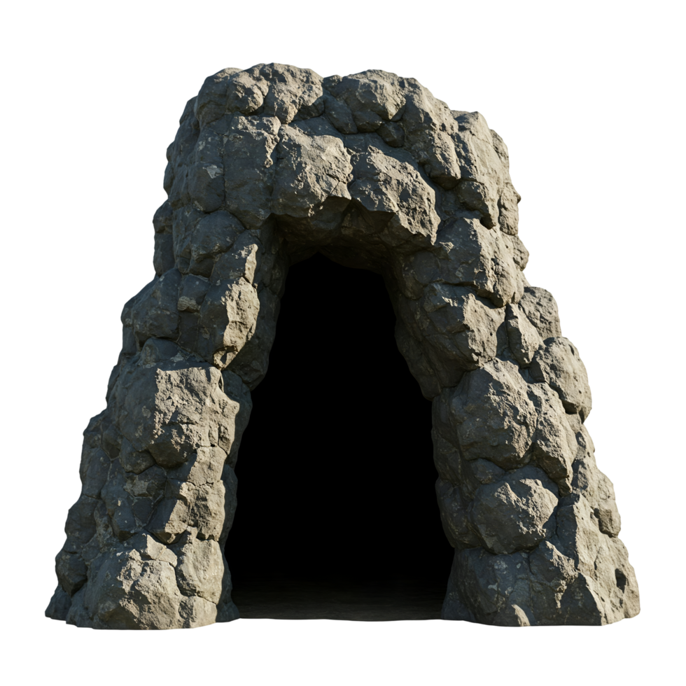 entrance of a cave isolated on transparent background png