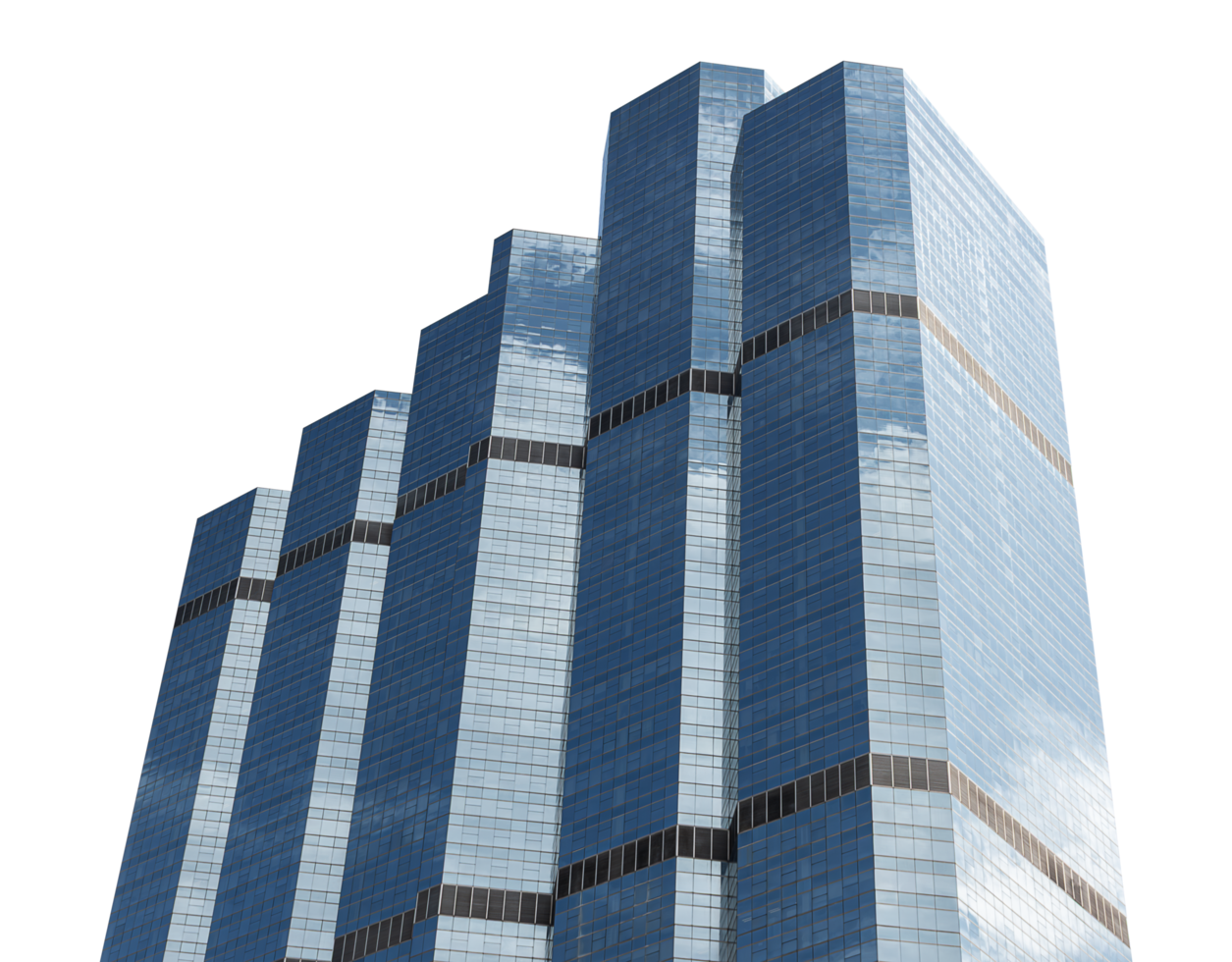 Blue mirror office building png