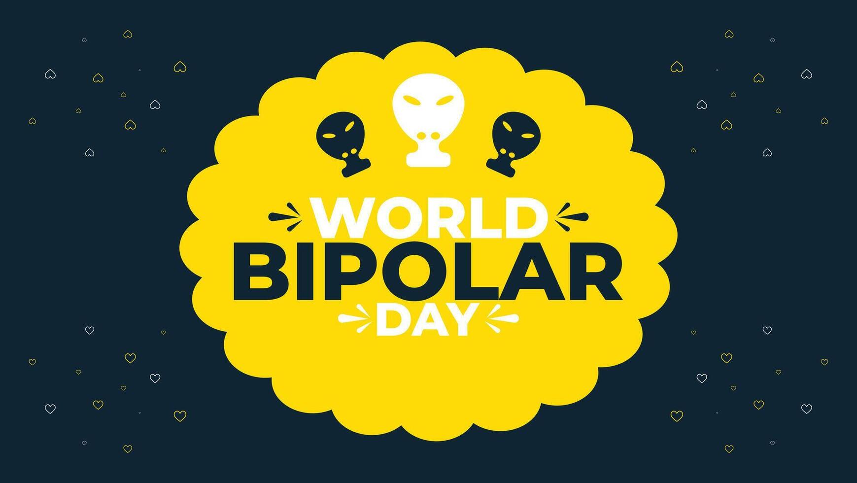 World Bipolar Day Awareness Design, Mental Health and Mood Disorders vector