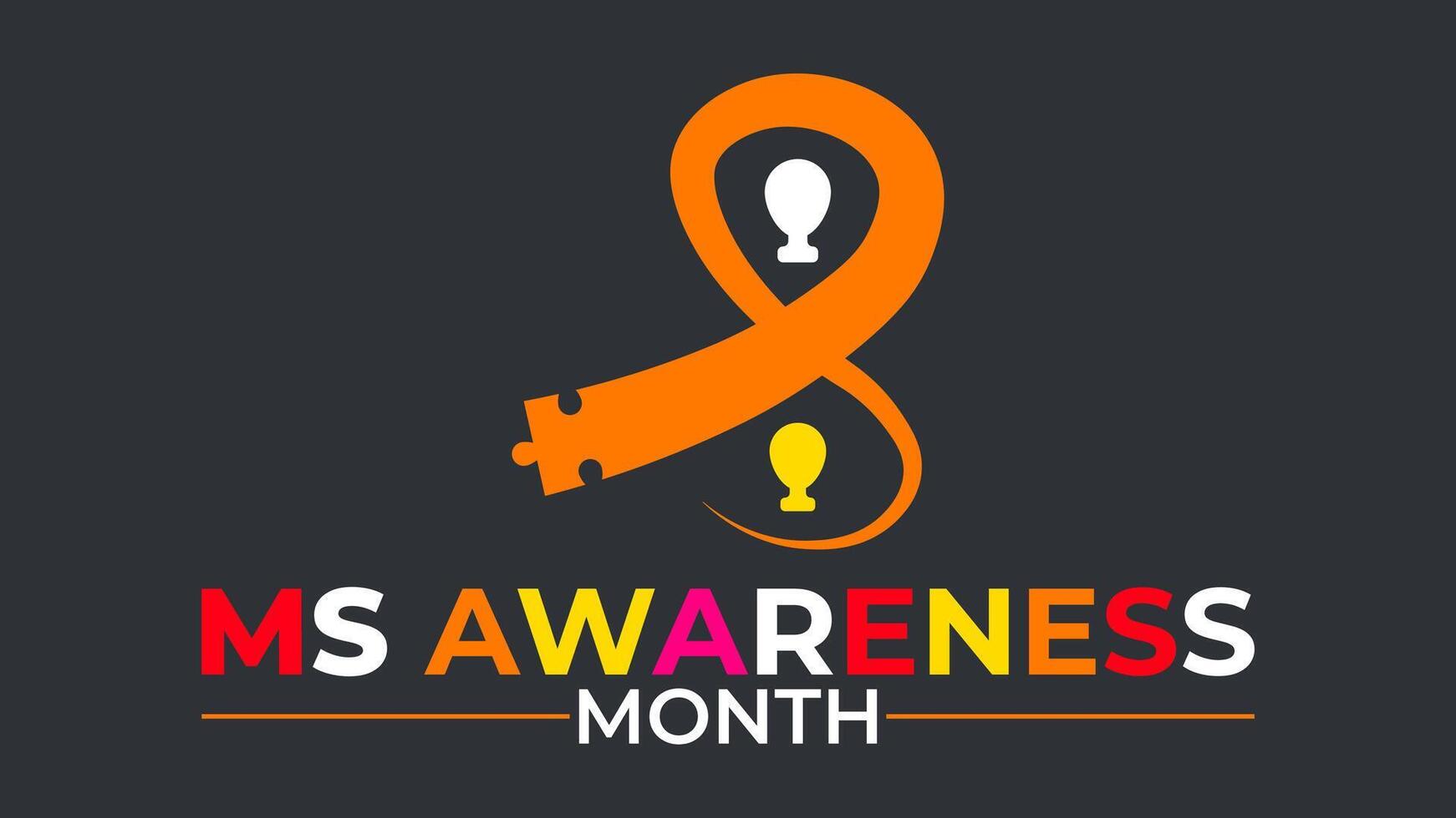 MS Ribbon and Advocacy Design, National MS Awareness Month vector