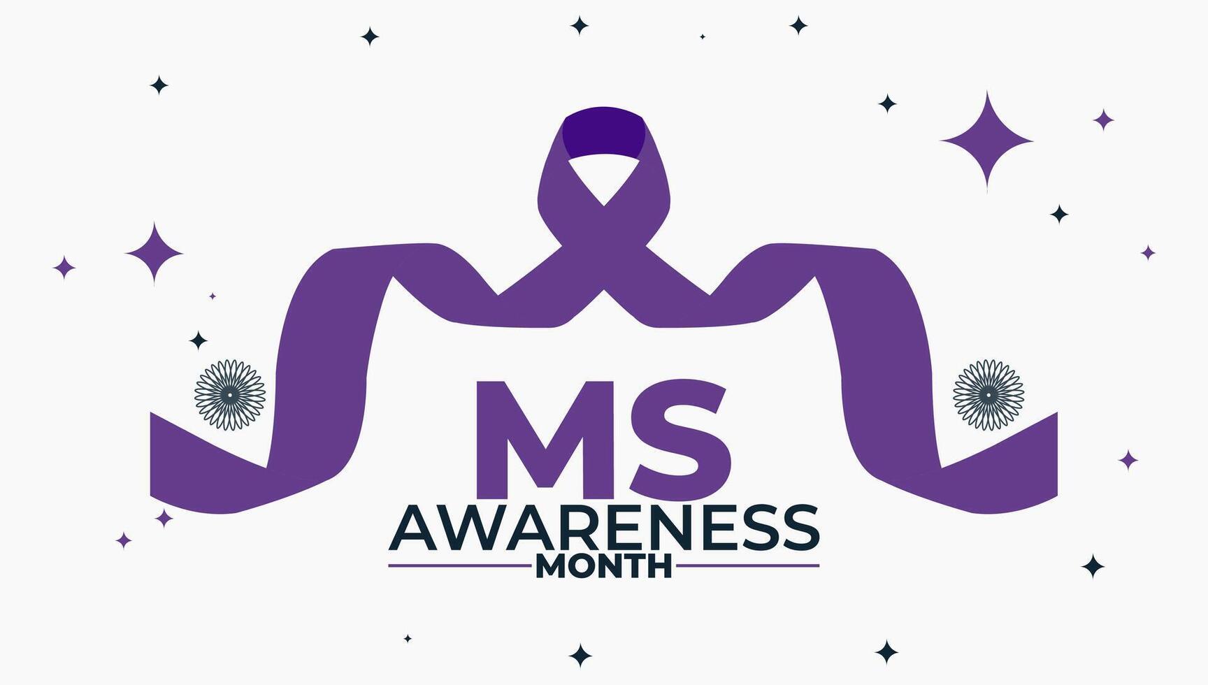 MS Awareness Month Banner, Support Multiple Sclerosis Awareness vector