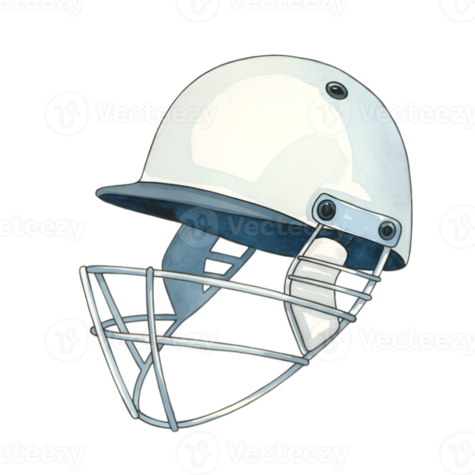 White Cricket Helmet Safety Gear Sports Equipment Illustration Game Blue Match Metal Image Player png