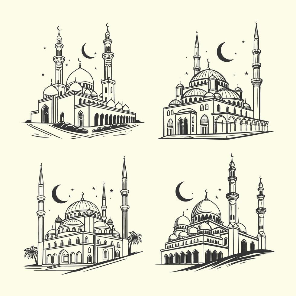 Ramadan Golden Crescent Moon vector