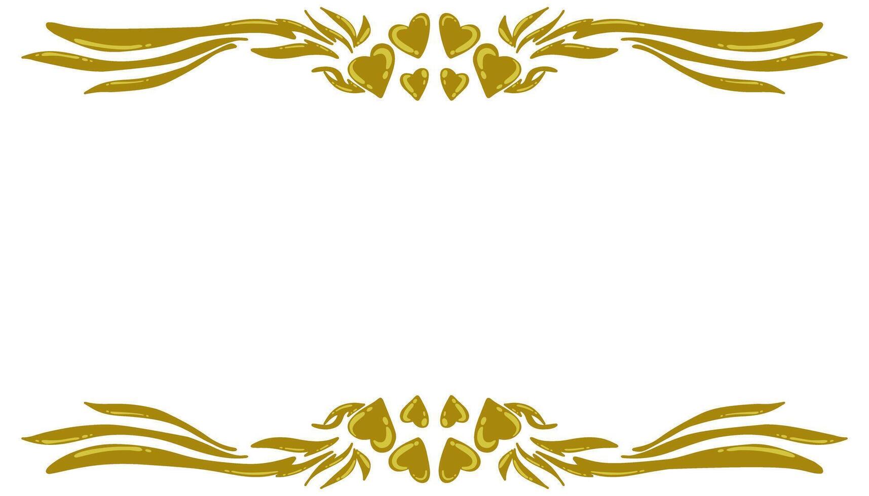 Elegant gold frame with heart decoration perfect for love and romance themed project vector