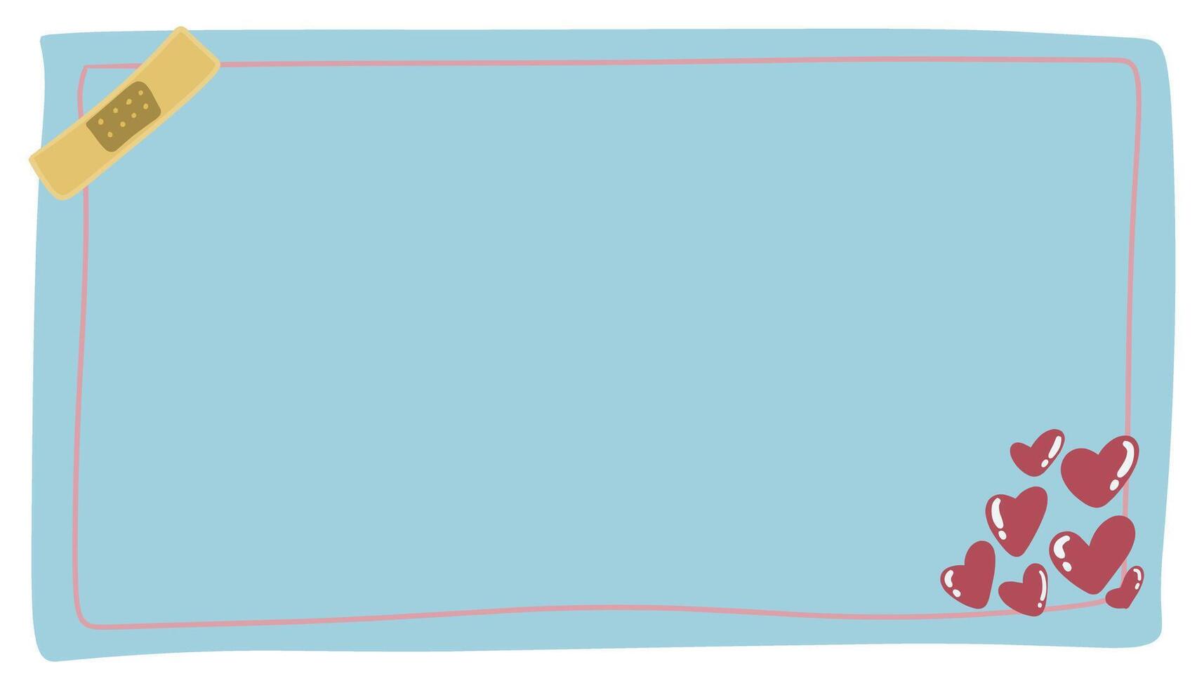 a valentine's day card with a frame and hearts vector