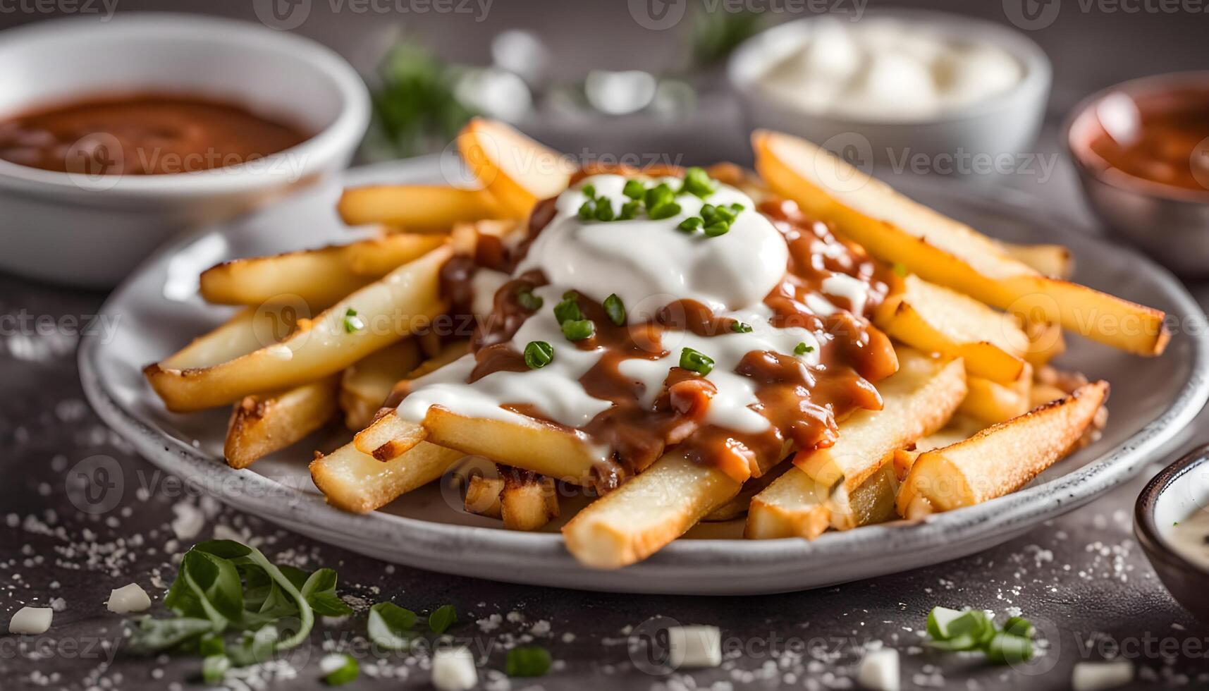 Homemade Jersey Disco French Fries with Gravy and Mozzarella photo