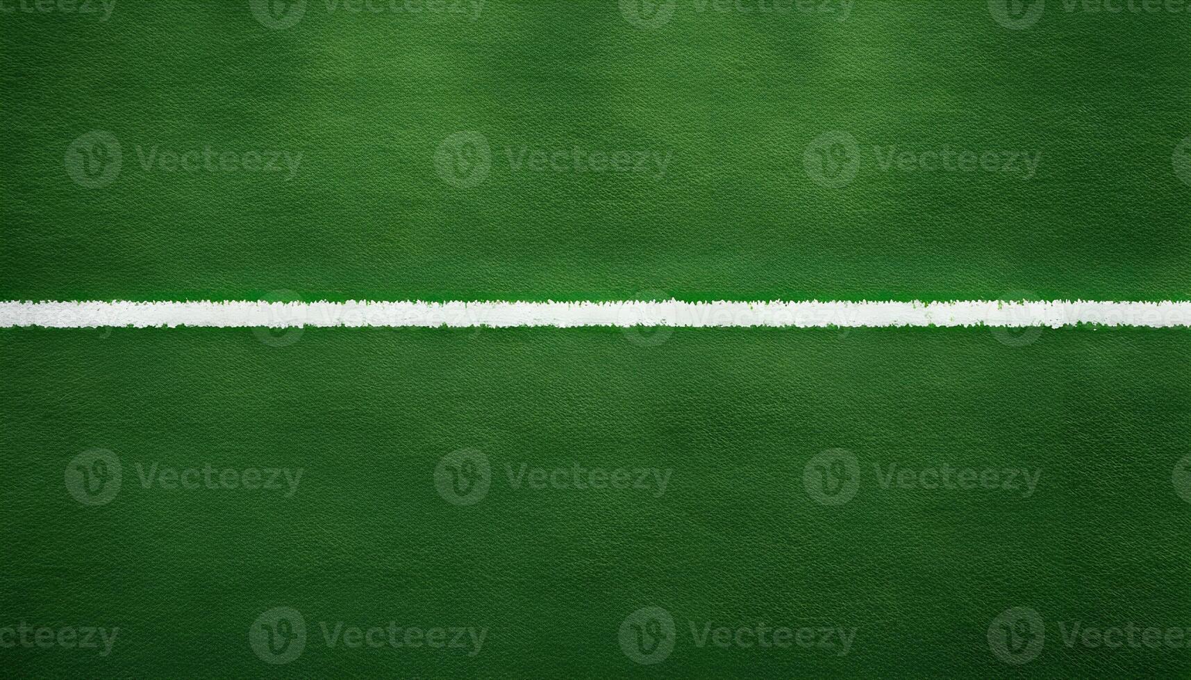 White stripe on the artificial grass green soccer field from top view photo
