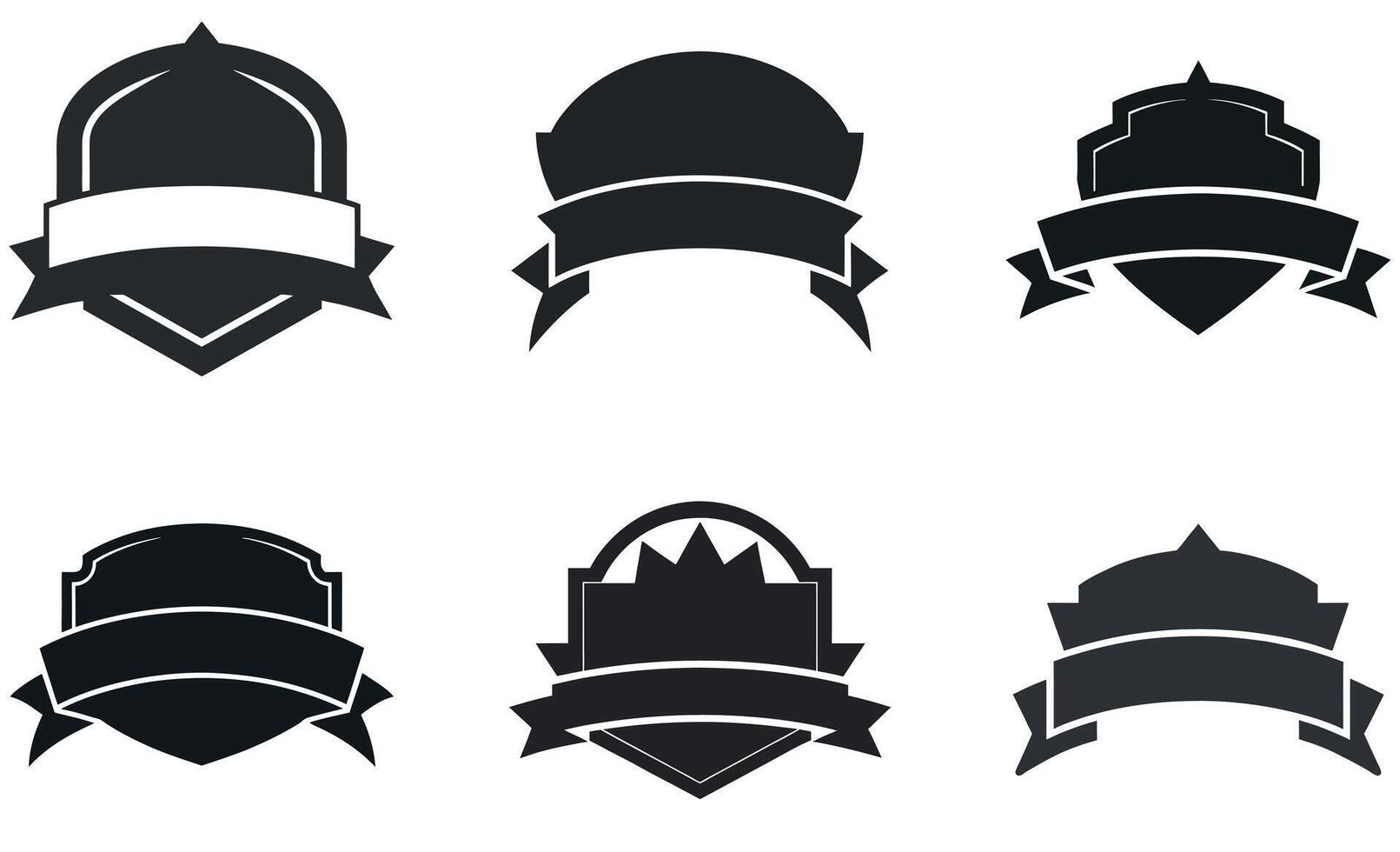Ribbons and Shields icon Collection vector