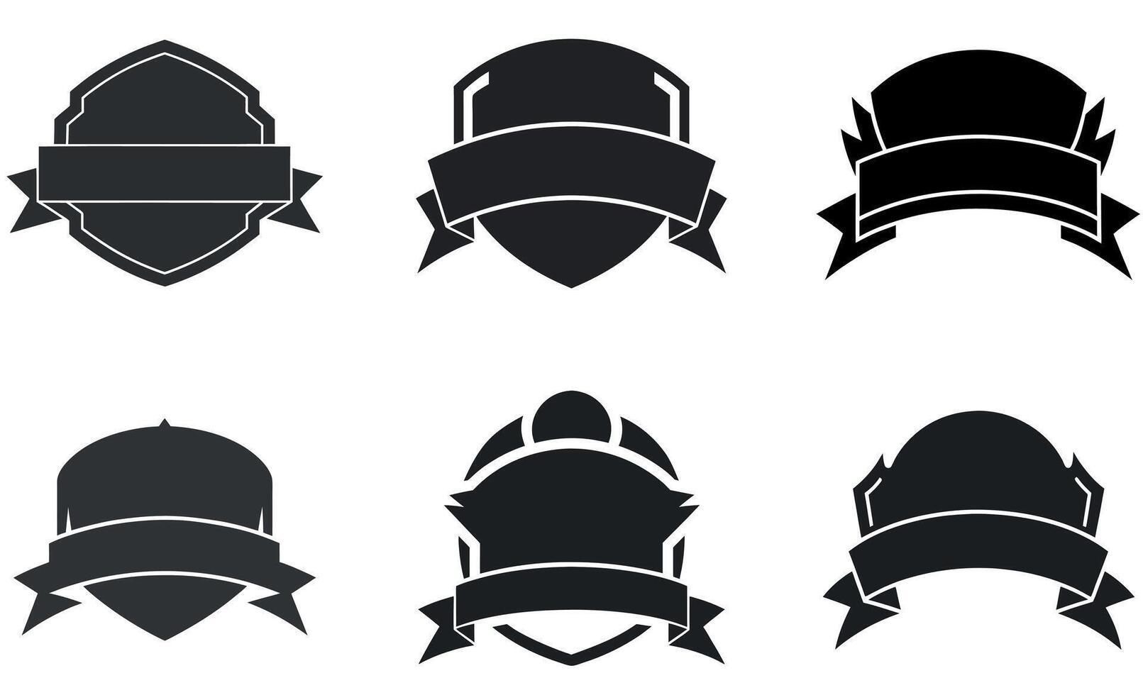 Blank Vintage Ribbons and Shields Collection vector