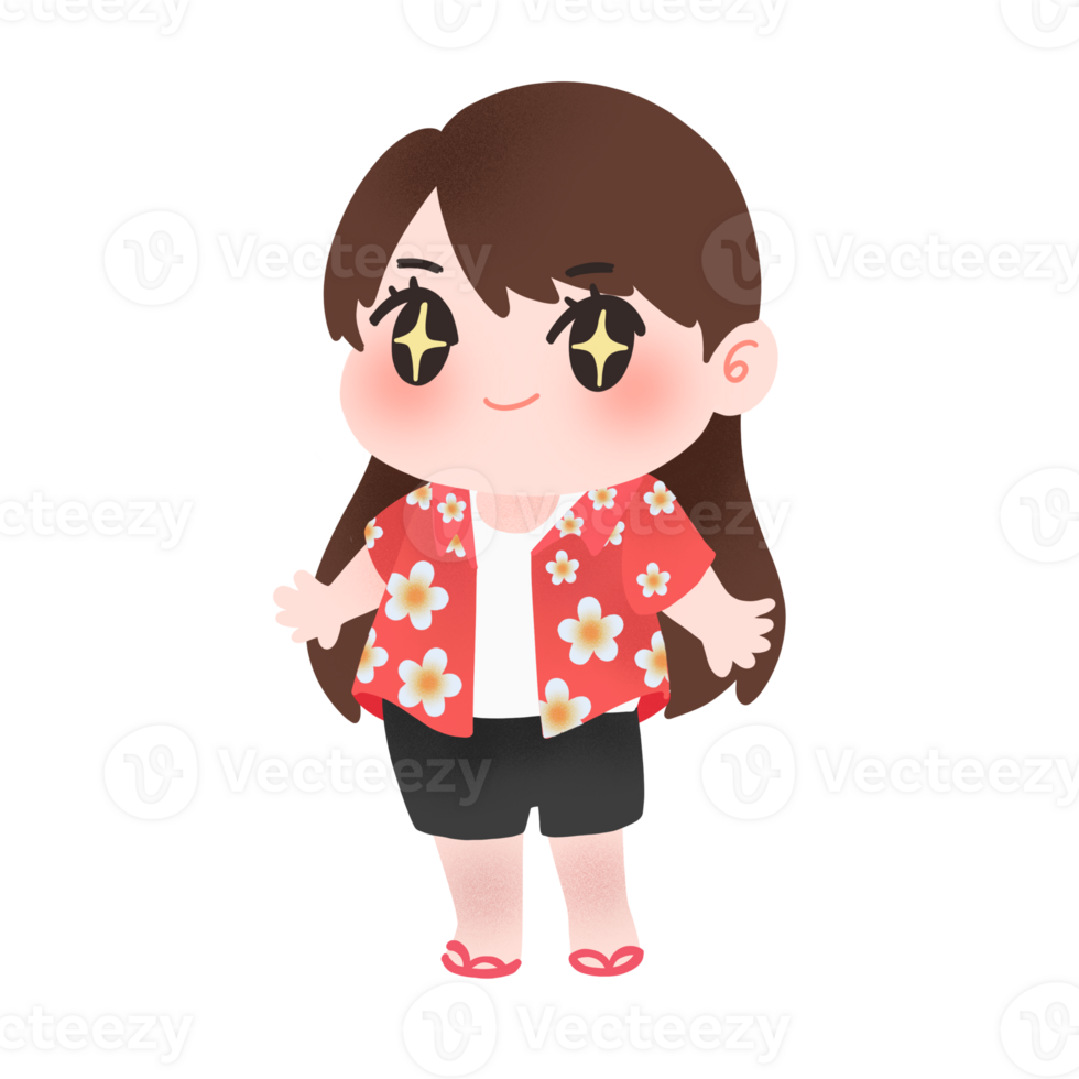 character cute girl in Songkran png
