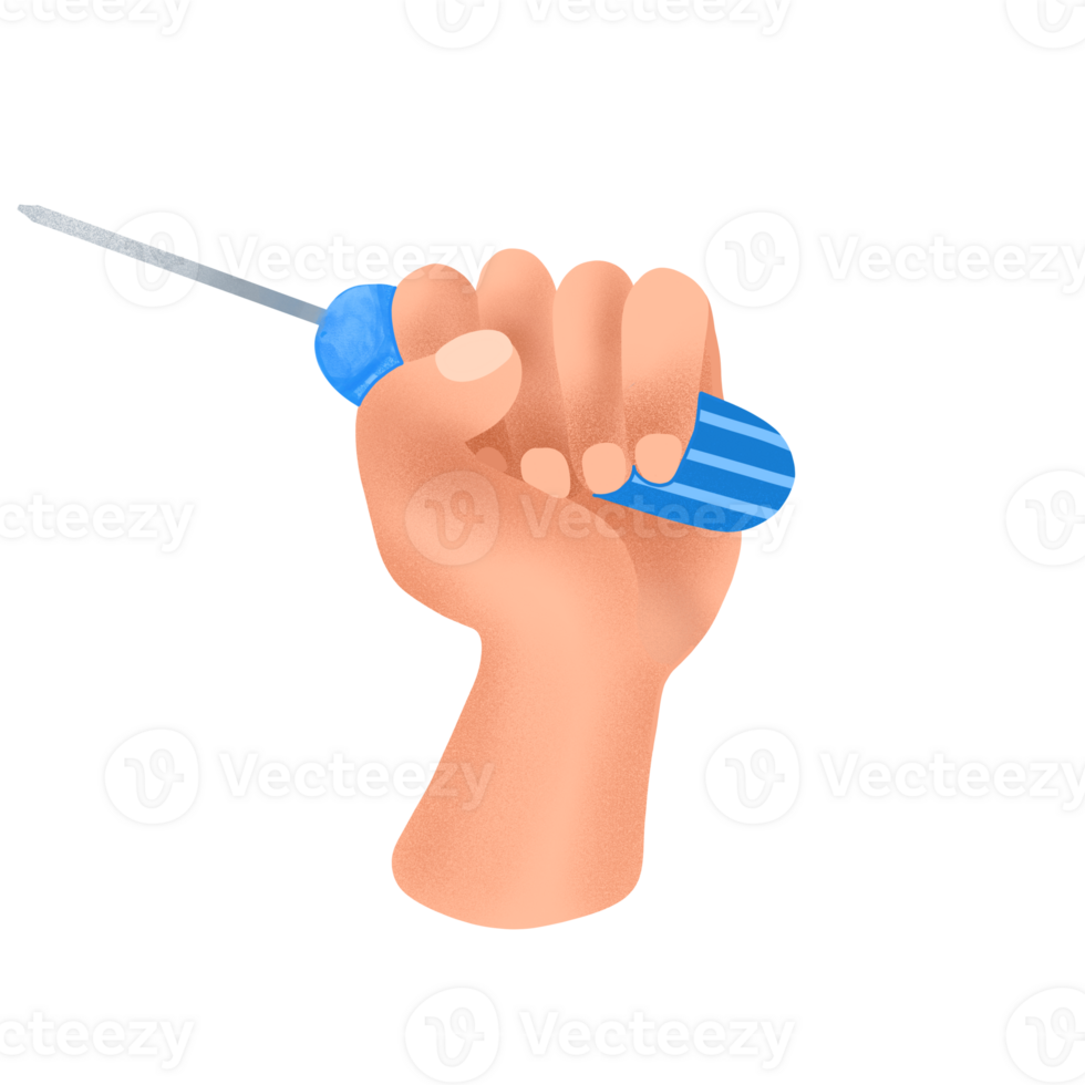 hand holding a screwdriver png