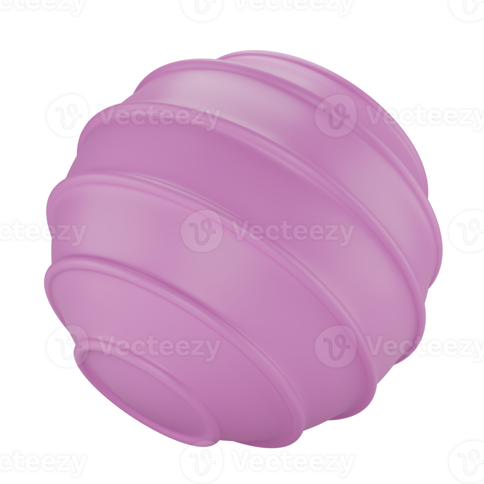 Stylized pink fitness ball. Isolated on transparent background png