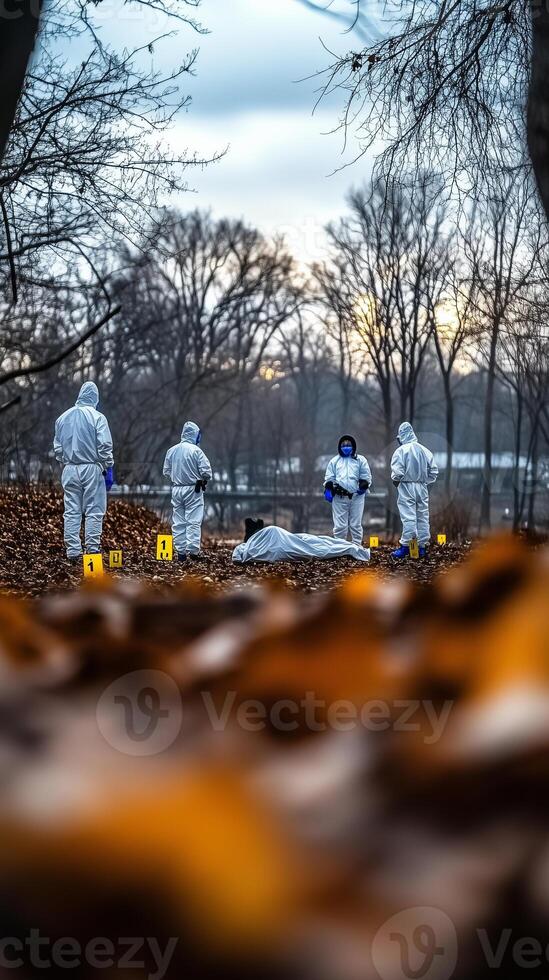 a group of people in white suits and protective gear photo