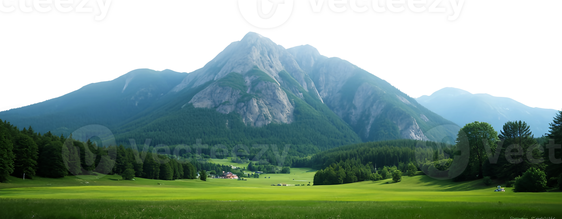 Mountain landscape in the summer isolated on background png
