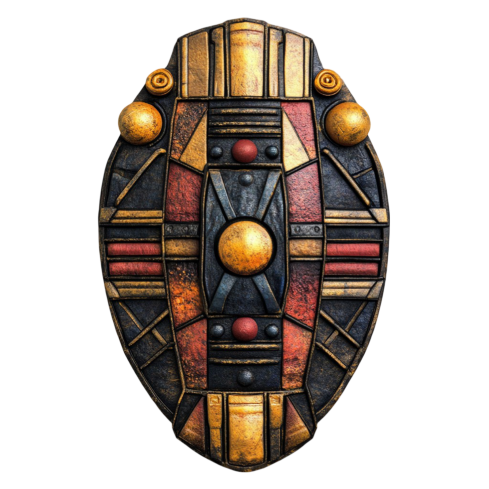 Gold and Red Emblem on a Medieval Shield png