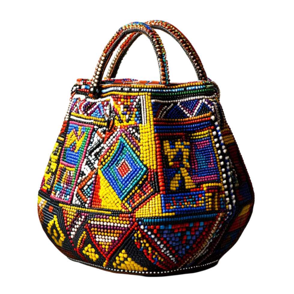 Multicolor Handbag with Eye-Catching Patterns png