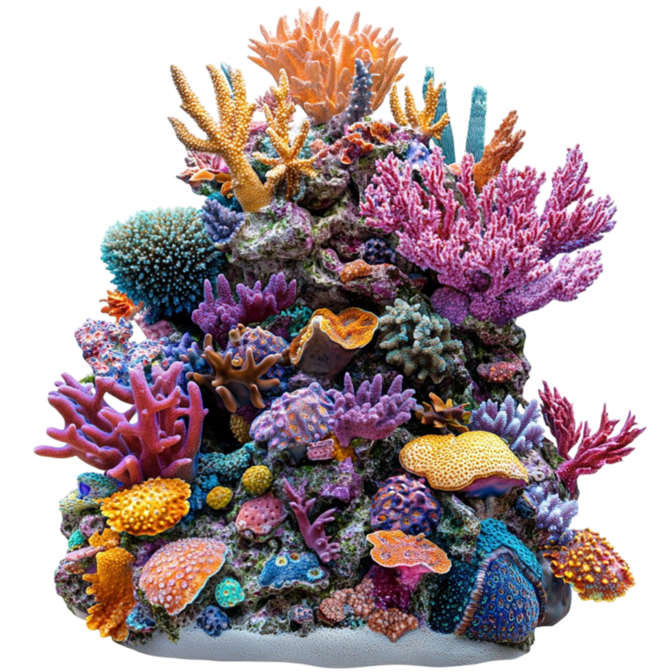 a coral reef with many different types of corals png