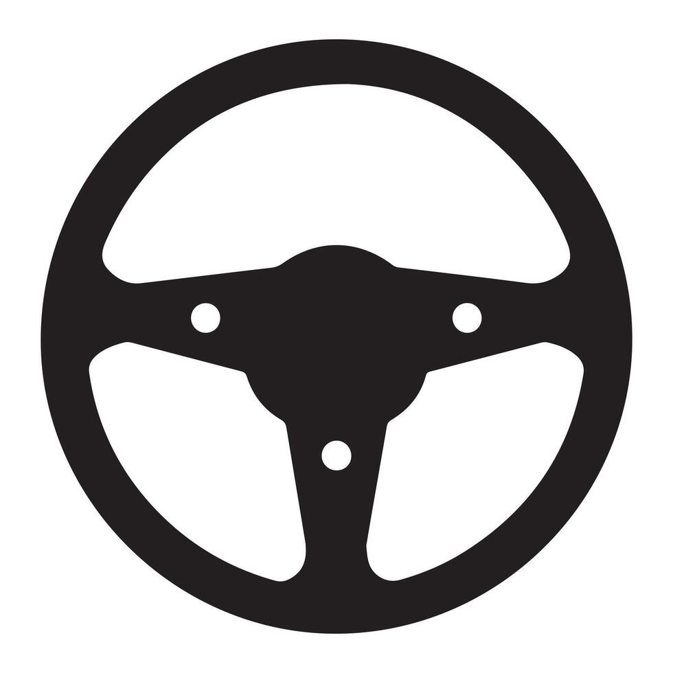 Steering Wheel Icon for Driving and Automotive vector
