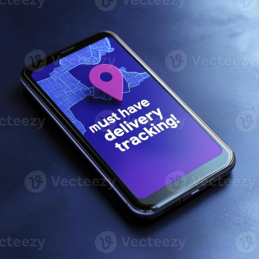 Smartphone Delivery Tracking App Interface photo