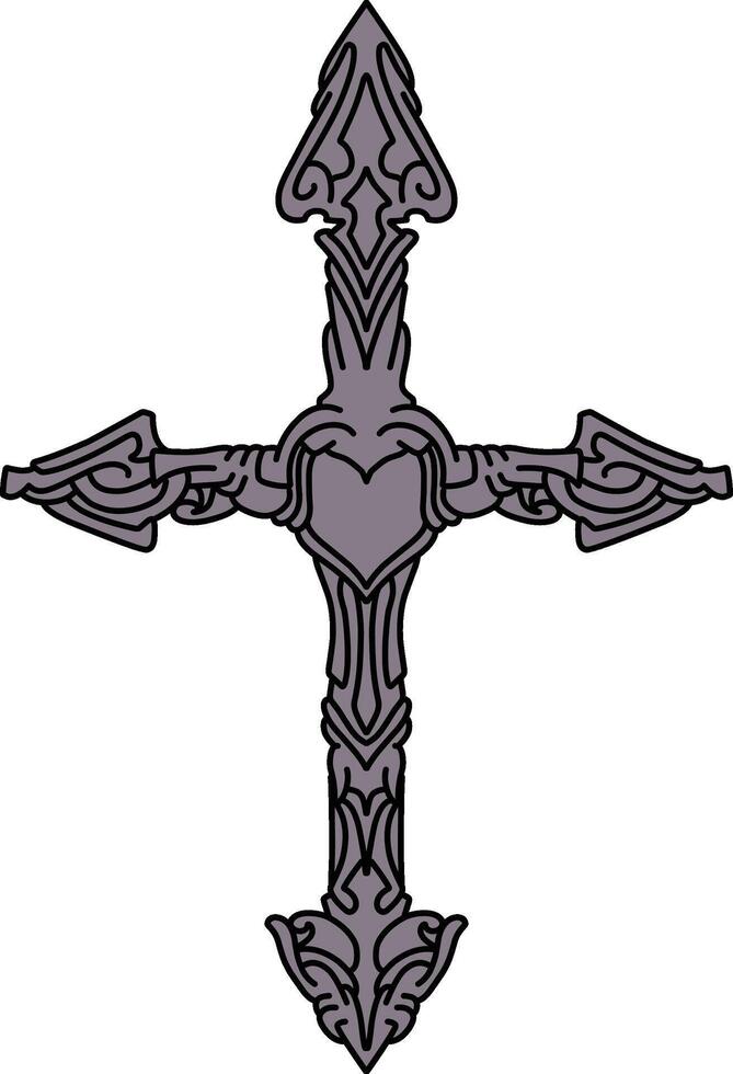 crosses vintage color black vector