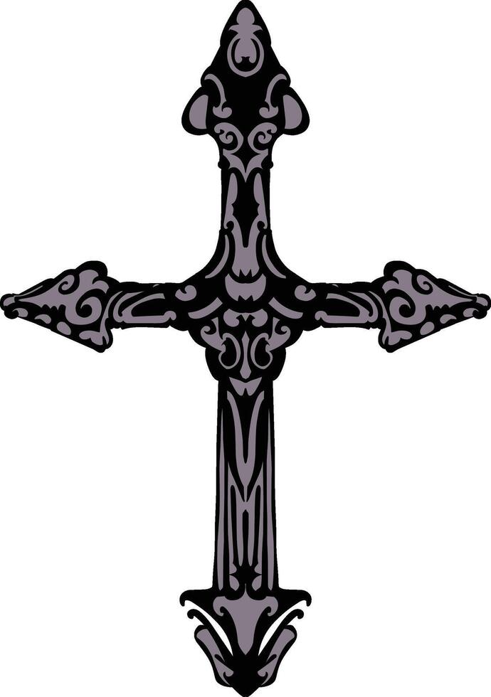 the cross ornament vector