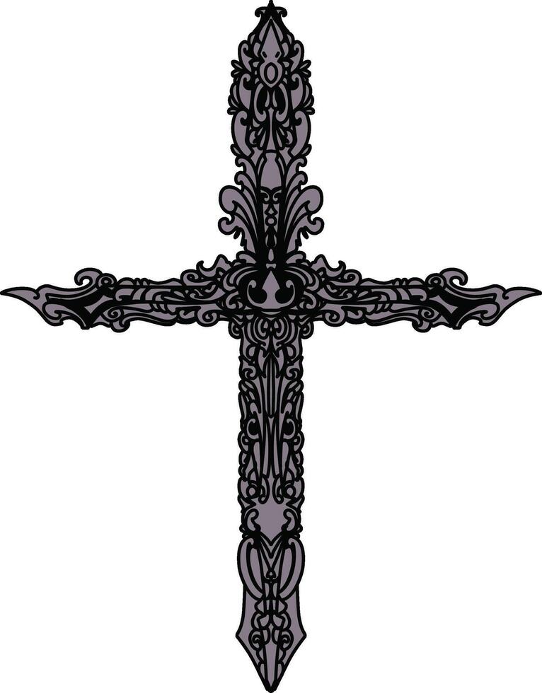 crosses vintage color vector