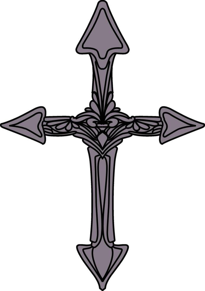 vintage cross design vector