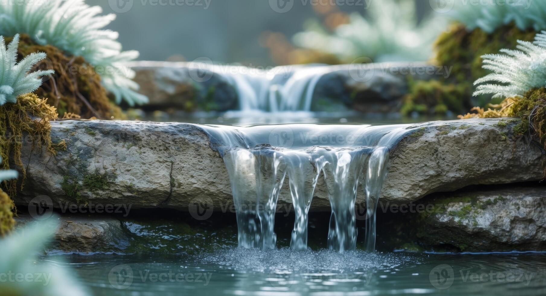 Waterfall in the garden photo