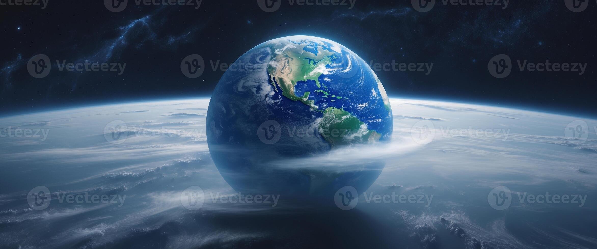 The earth is seen from space in this image photo