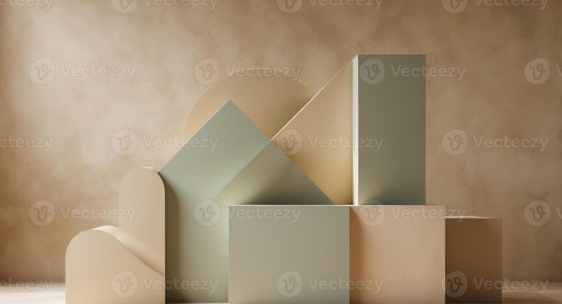 A group of three different colored cubes sitting on a table photo