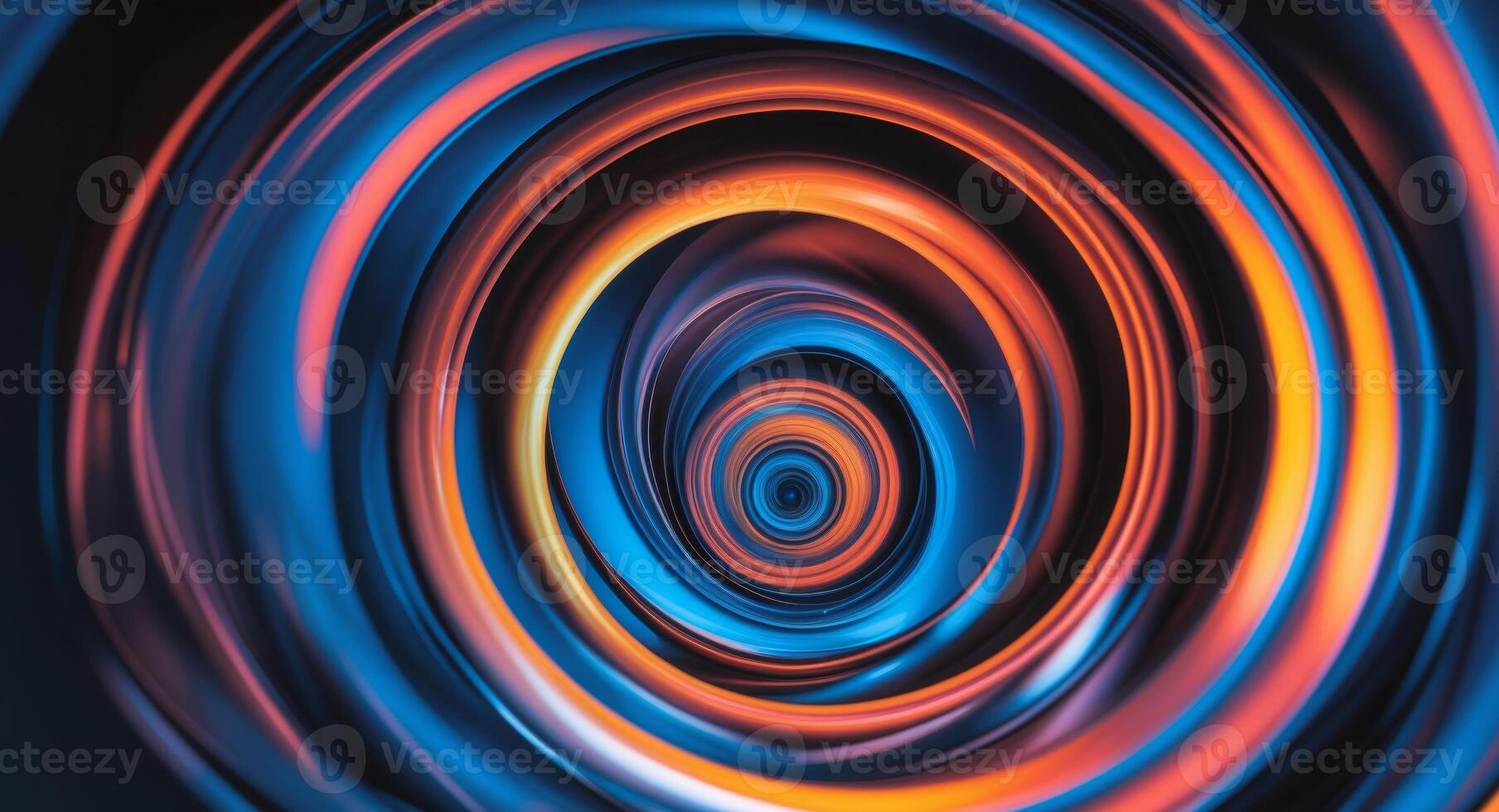 Abstract blue and orange spiral motion background photo