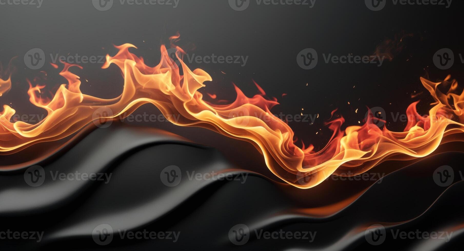 Flames creating a fiery border on a black background photo