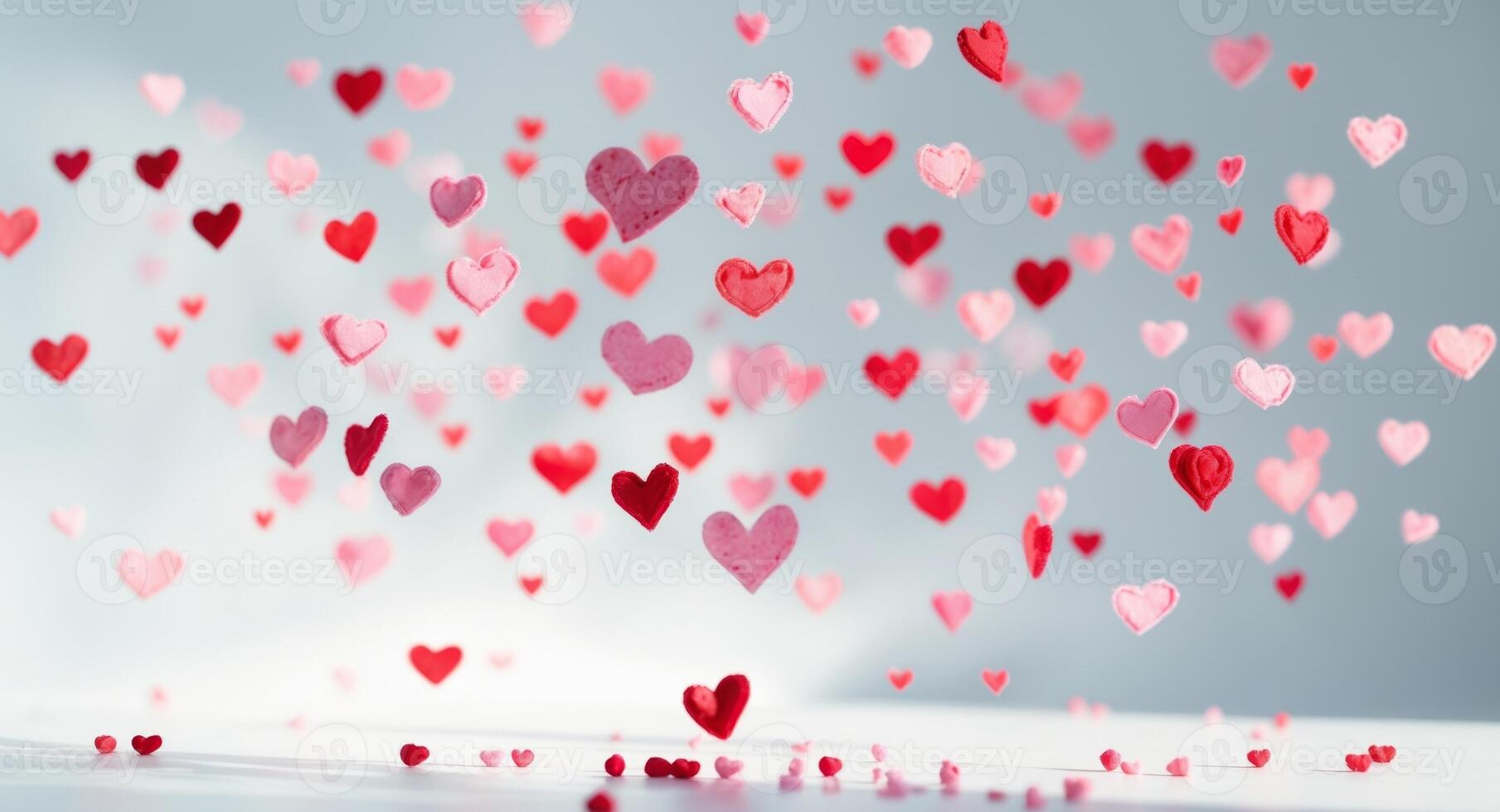 Hanging Pink And Red Hearts Valentine's Day Design photo