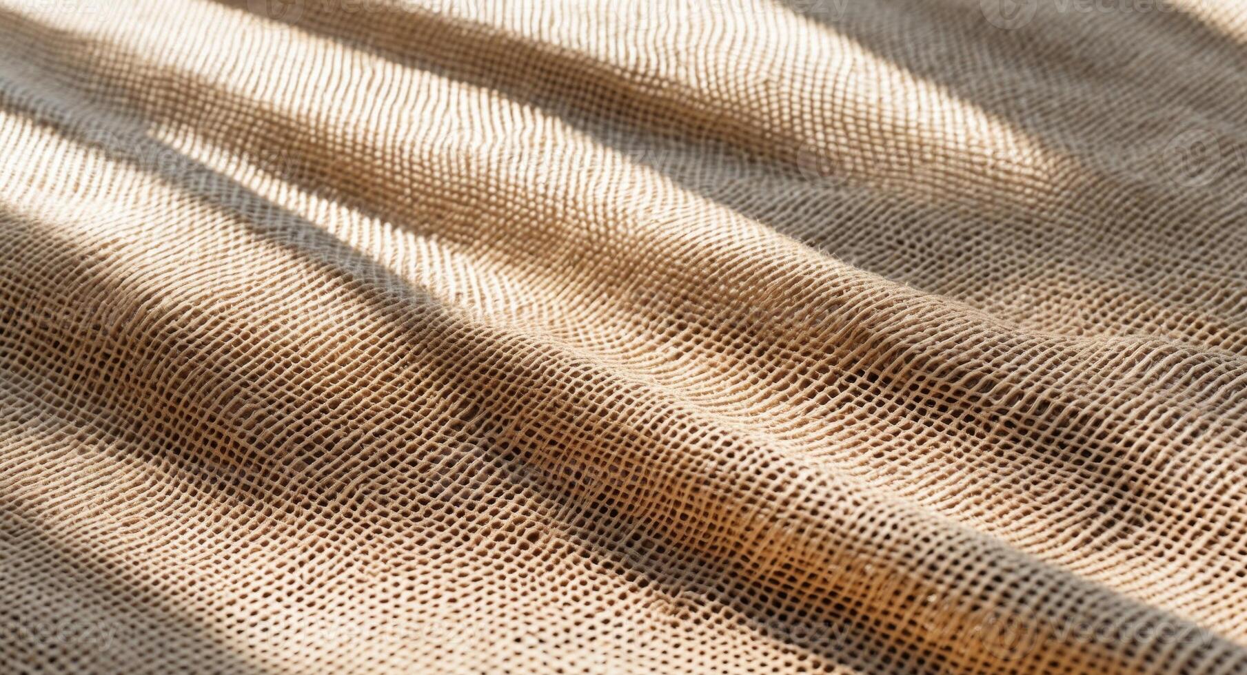Intricate burlap weave texture for versatile rustic design applications. photo