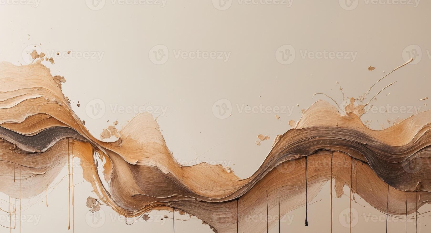 Abstract composition of pencil strokes in warm tones with drips and texture creating a unique visual experience photo