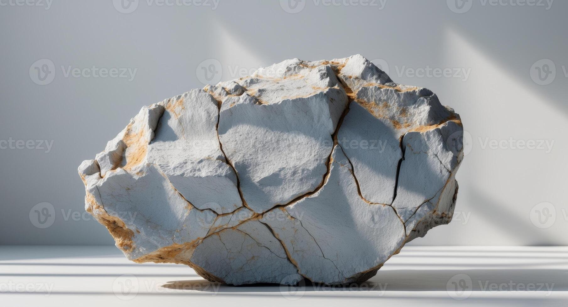Lithium ore rock symbolizes raw material in lithium mining. photo