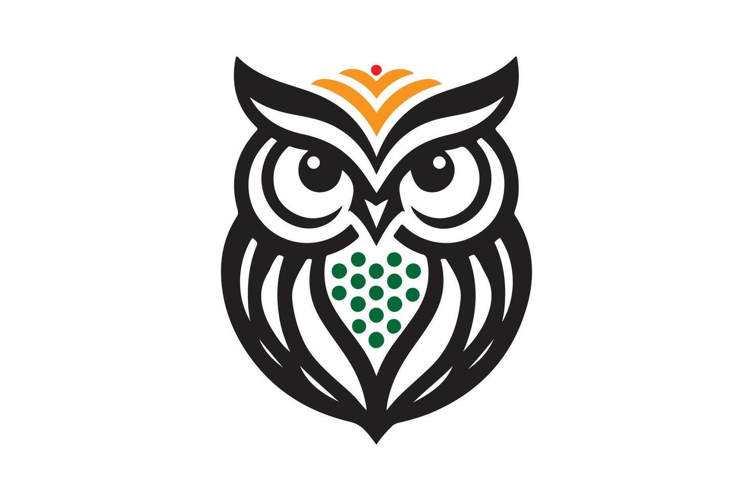 Al Owl Illustration with Intricate Patterns and Bold Accents vector