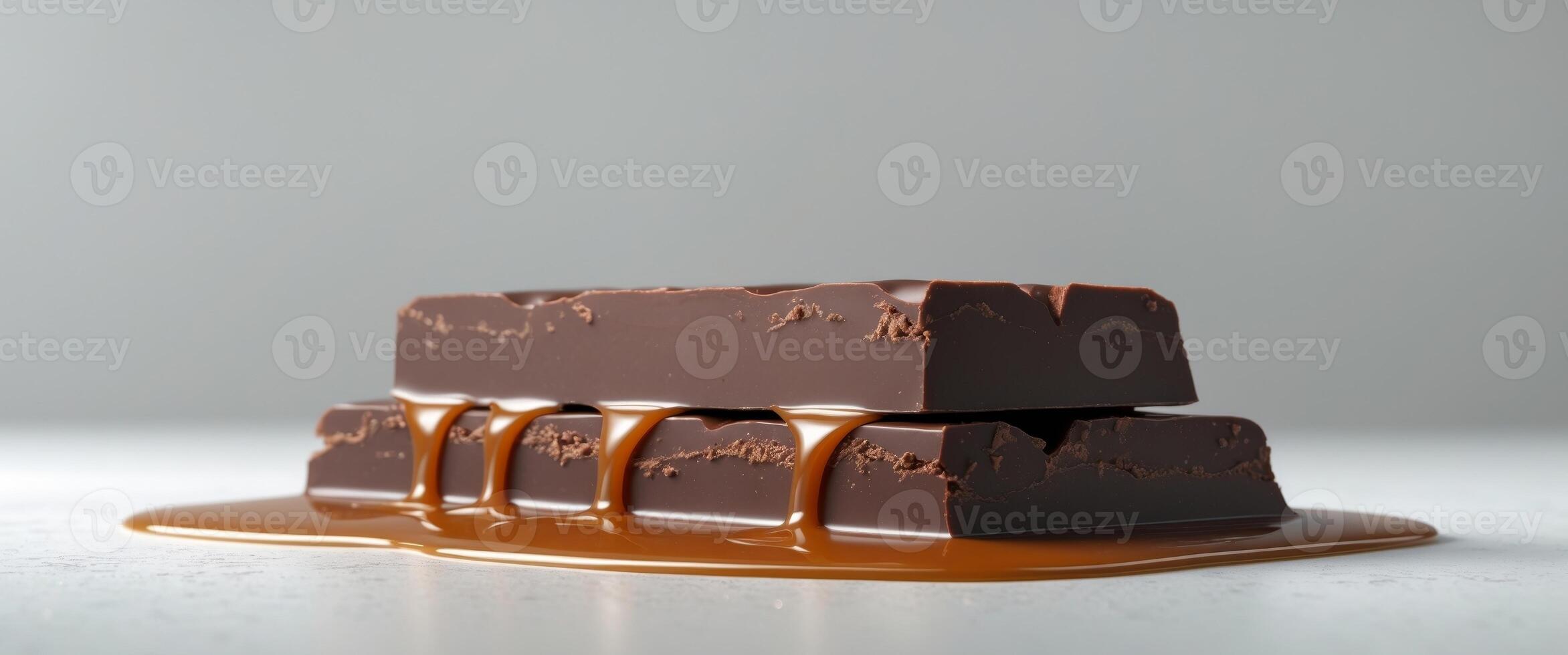 Jagged Chocolate Bar with Molten Caramel Indulgence. photo