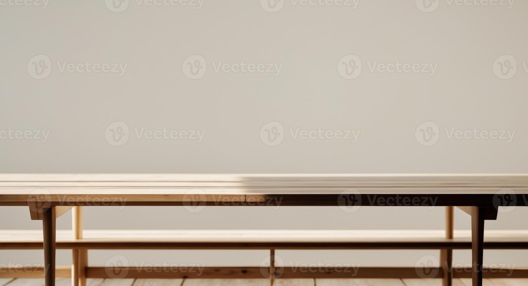 Natural Background With Empty Wooden Table photo