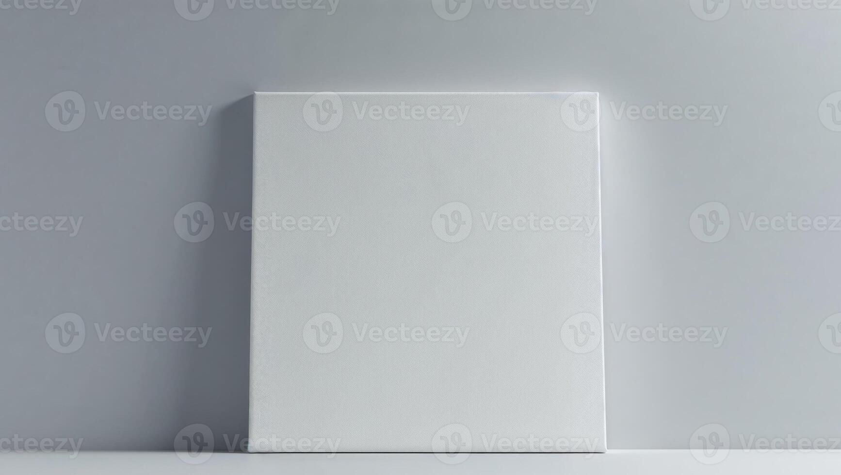 Blank white square on a grey background photo