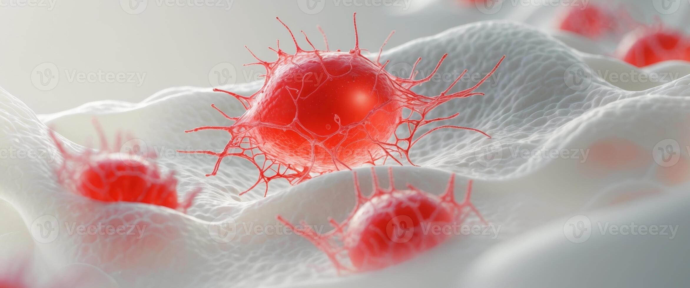 A close up of red blood cells photo