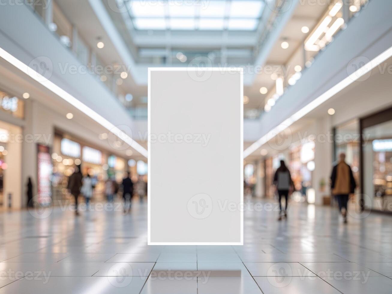 An empty white square in a shopping mall photo