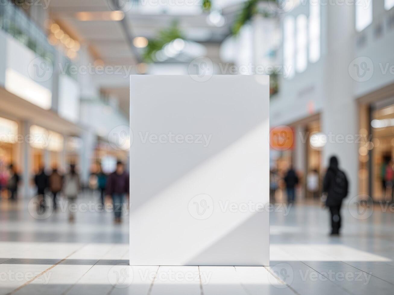 A white square box sitting in a mall photo