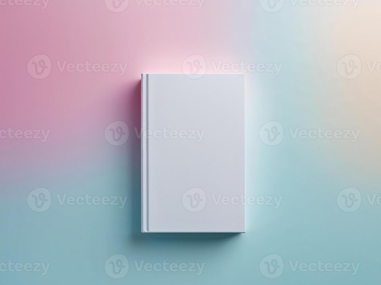 Blank white notebook on a colorful background photo