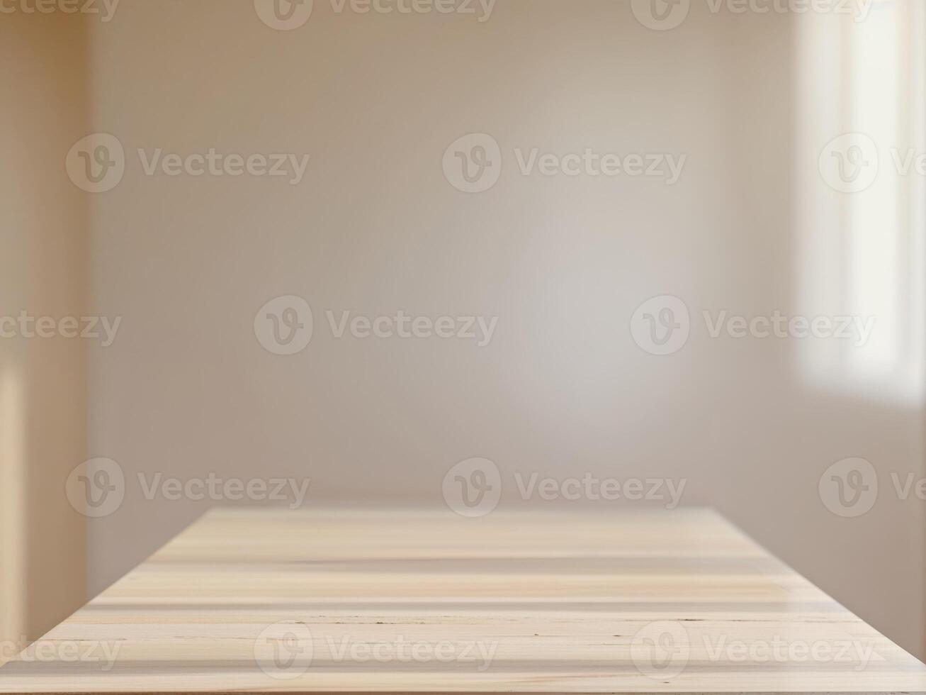 Empty table with a light in the background photo