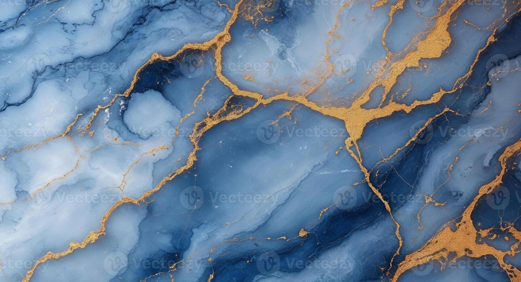 Blue and gold marble texture with intricate veining suitable for backgrounds and design projects. photo