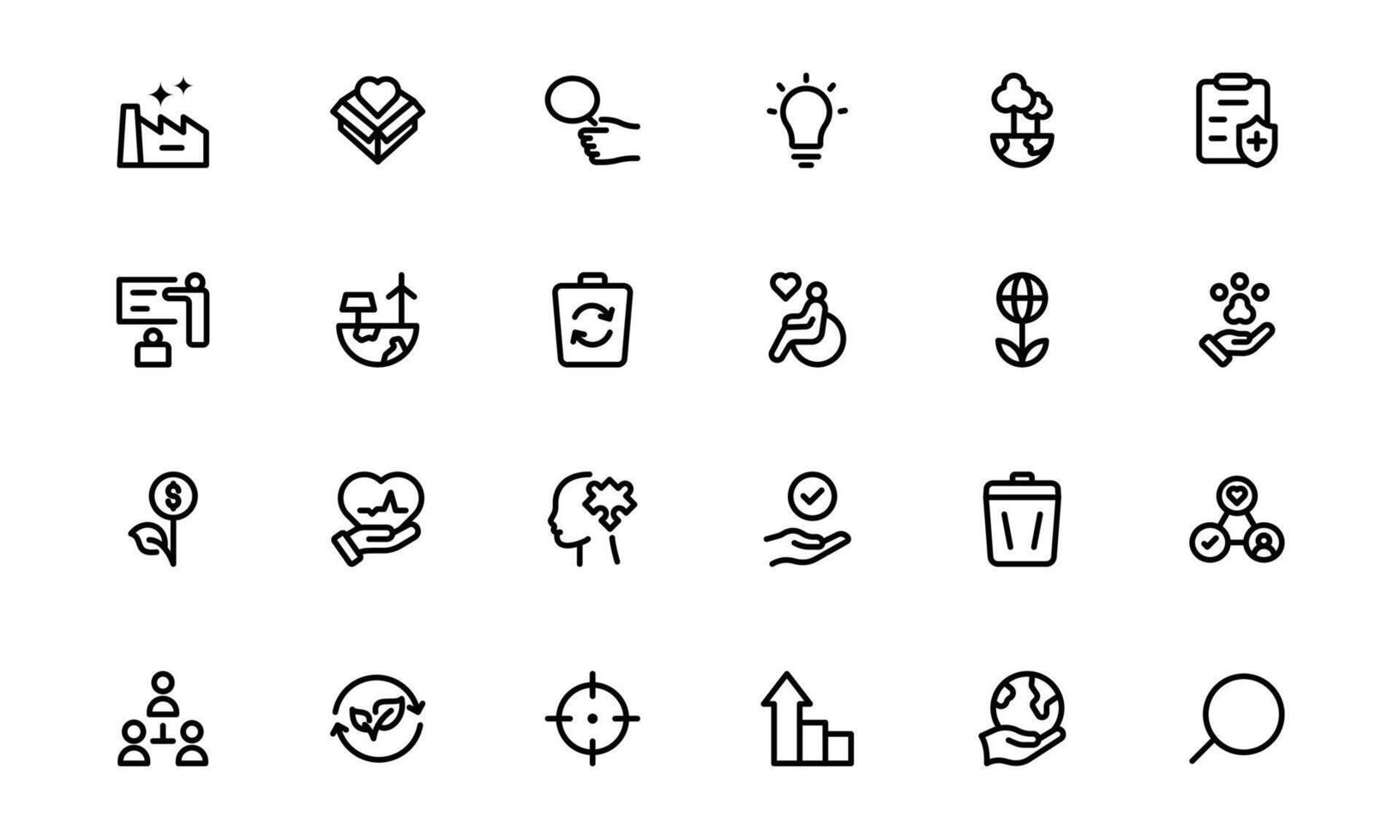 Comprehensive ESG Icon set vector