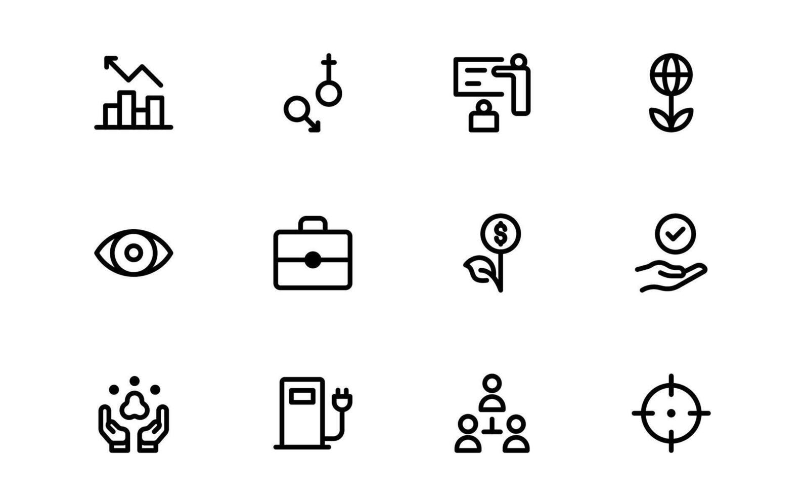 Comprehensive ESG Icon bundle up vector