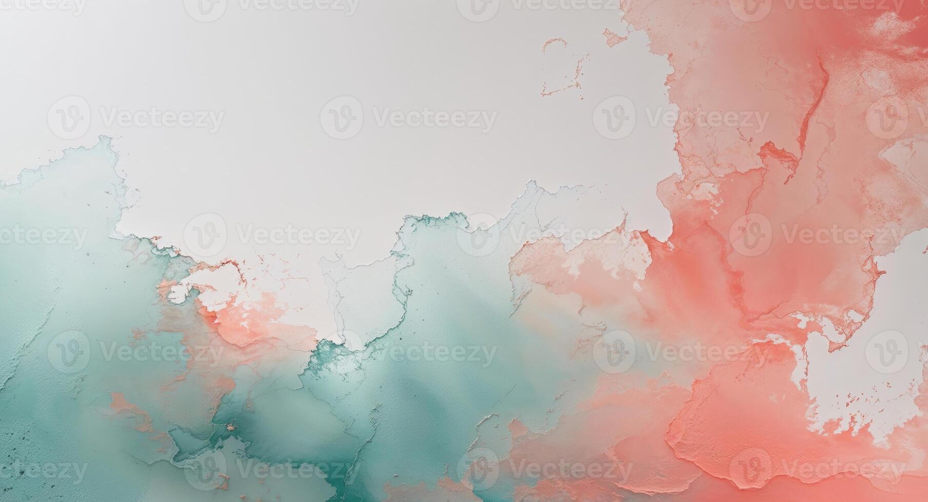 Blend of teal and coral colors creates a calming abstract texture on canvas photo
